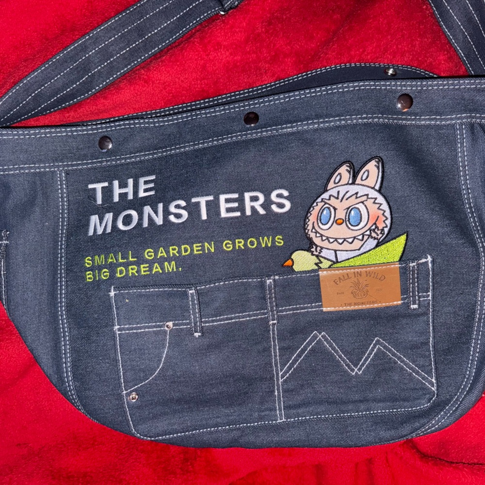 Pop Mart The Monsters Fall in Wild Series Labubu Denim Messenger Bag - Picture 3 of 4